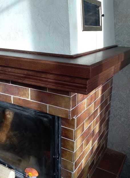 Каминная полка из массива дуба Классическая каминная полка из дуба